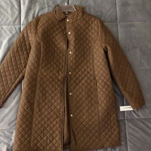 NWT - Kenneth Cole New York, Faux Quilt Jacket, Tobacco color and women’s size L